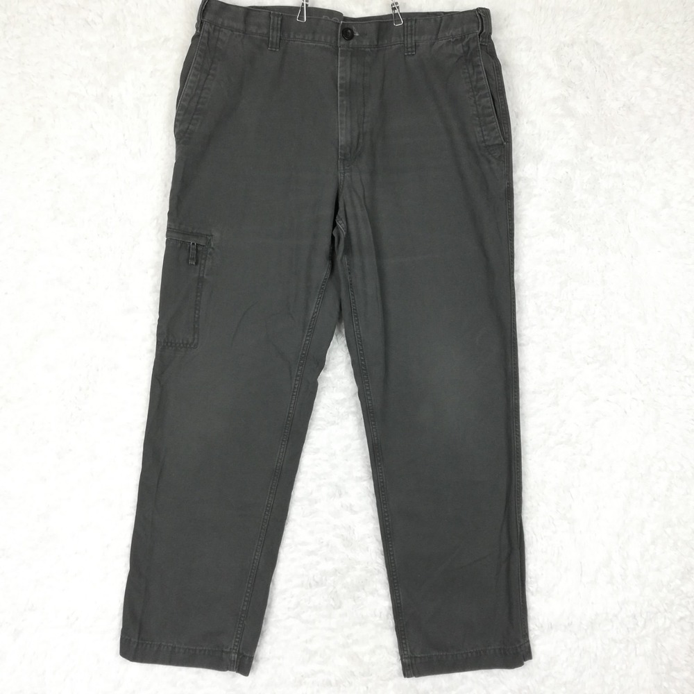 Dockers Mens Pants Classic Fit Utility Gray Charcoal Canvas 38x32